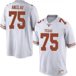 #75 Junior Angilau Texas Longhorns Men Game Player Jerseys White