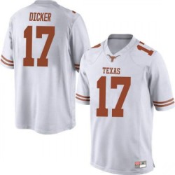 #17 Cameron Dicker Longhorns Men Game Stitch Jersey White